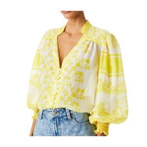 Alice + Olivia Serena Mandarin Collar Blouse NWT